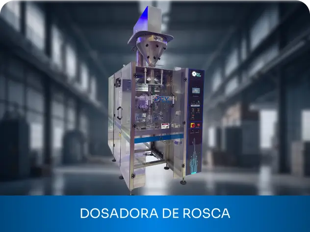 Máquina Dosadora de Rosca para envase de produtos em pó finos como cacau e suplementos